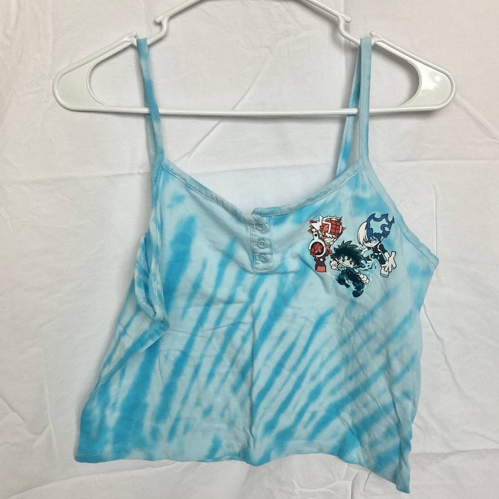 M My Hero Academia Tie Dye Cropped Tank Top